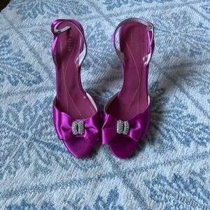 Kate Spade Fuchsia Satin Bow Heels